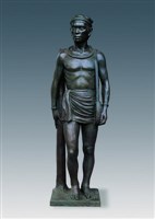 藏品(丘雲「臺灣原住民群像」—阿美族男性銅像)的圖片